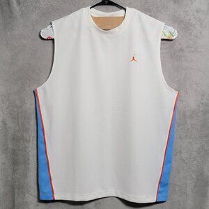Vintage Jordan Basketball Jersey Mens 3XL White Blue Orange Sleeveless Y2K